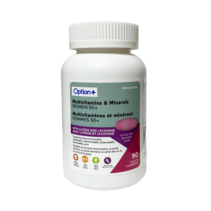 Option+ Multivitamines et minéraux pour femmes de 50 ans et plus | 90 comprimés