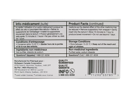 Suppositoires à la glycérine Option+ pour soulager la constipation | 48 suppositoires