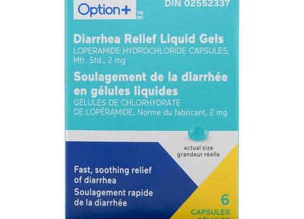 Option+ Diarrhea Relief Liquid Gels | 6 Capsules