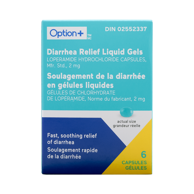 Option+ Diarrhea Relief Liquid Gels | 6 Capsules