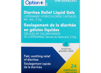 Option+ Diarrhea Relief Liquid Gels | 24 Capsules