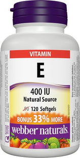 Webber Naturals Vitamin E - 400 IU | BONUS 90+30 Softgels