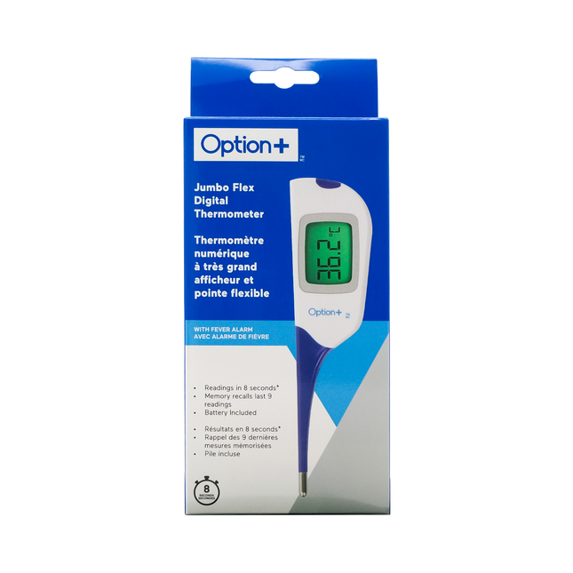 Option+ Jumbo Flex Digital Thermometer with Fever Alarm