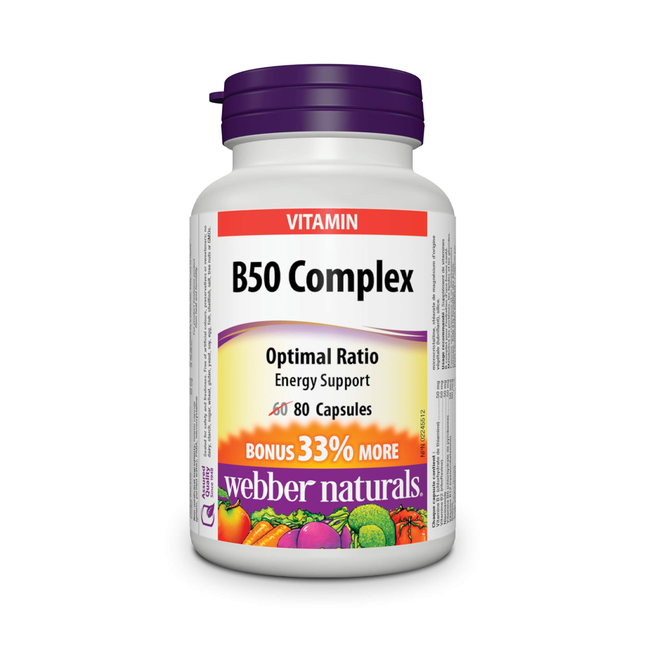 Webber Naturals - B50 Complex Energy Support | 80 Capsules