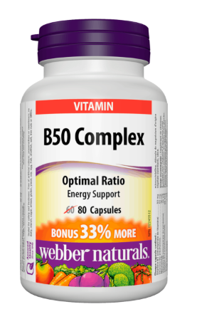 Webber Naturals B50 Complex Energy Support | 80 Capsules
