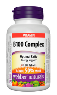 Webber Naturals Vitamin B100 Complex Energy Support | 90 Tablets