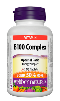 Webber Naturals Soutien énergétique complexe de vitamine B100 | 90 comprimés
