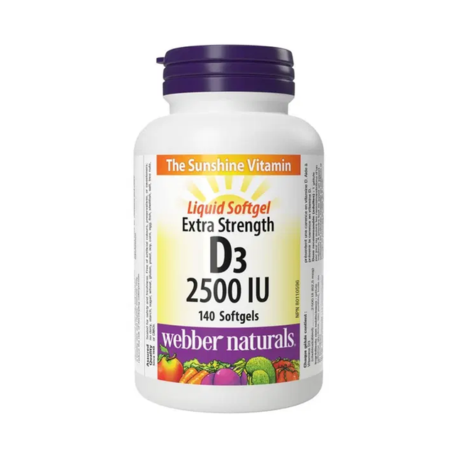 Webber Naturals - D3 extra fort 2500 UI | 180 gélules