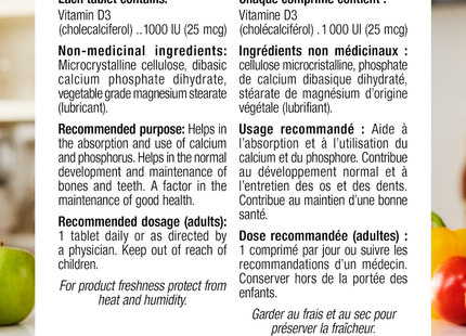 Webber Naturals - Vitamine D3 1000 UI format économique | 500 comprimés