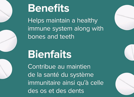 Webber Naturals - Vitamine D3 1000 UI format économique | 500 comprimés