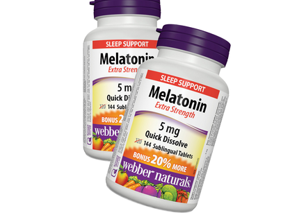 2 PACK Webber Naturals - Extra Strength Melatonin 5mg | 144 Sublingual Tablets