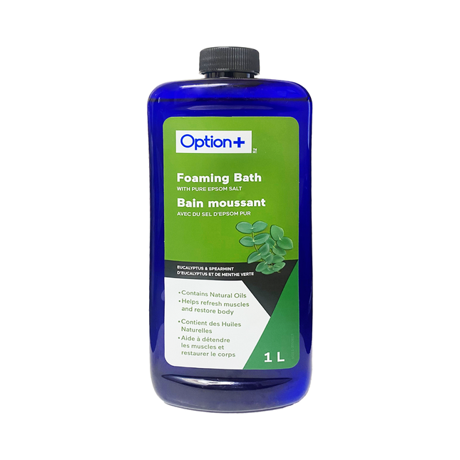 Option+ Foaming Bath with Pure Epsom Salt, Eucalyptus & Spearmint | 1 L