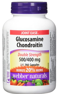 Webber Naturals Glucosamine Chondroitin 500/400 mg Double Strength | BONUS 120+24 Capsules