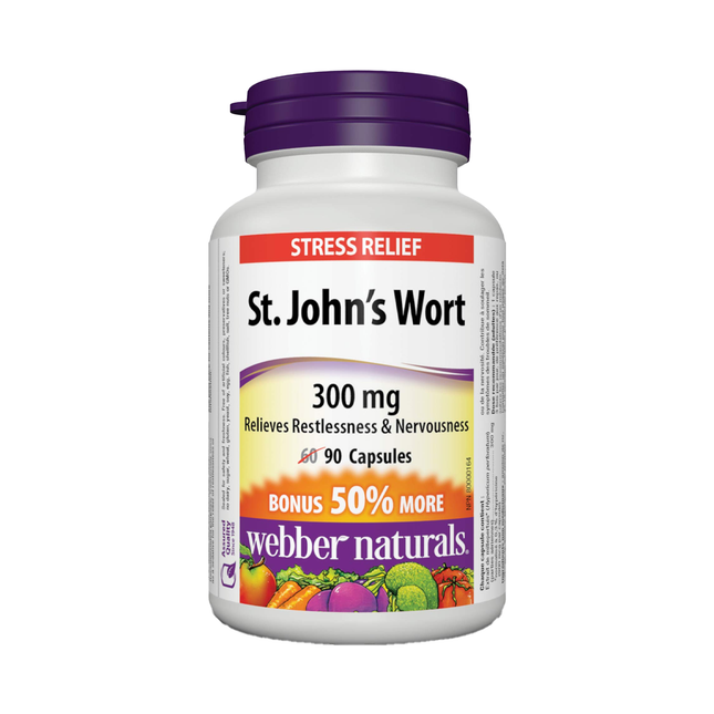 Webber Naturals - St. John's Wort for Stress Relief 300 mg | 90 Capsules