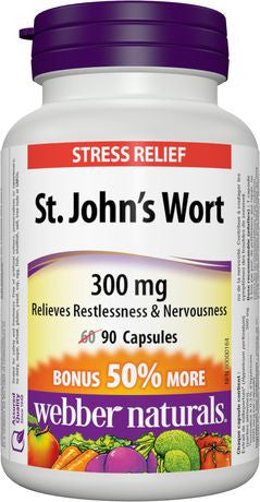 Webber Naturals Millepertuis pour soulager le stress - 300 mg | 90 Gélules 