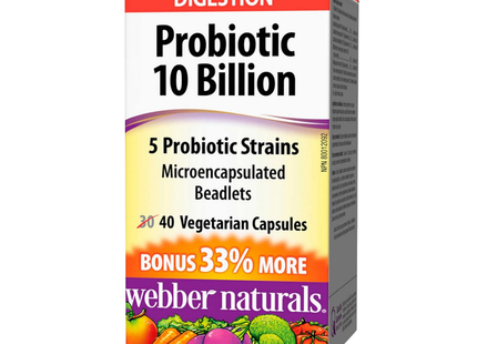 Webber Naturals - Probiotic 10 Billion | 40 Vegetarian Capsules