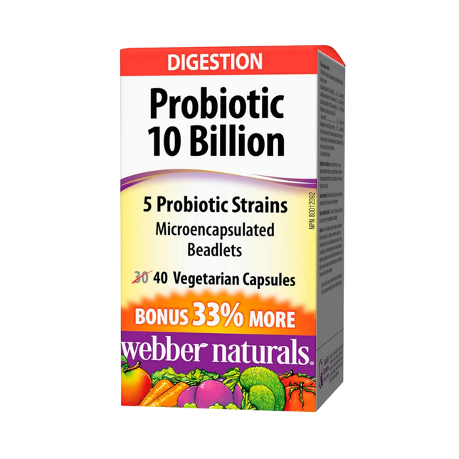 Webber Naturals - Probiotique 10 milliards | 40 capsules végétariennes