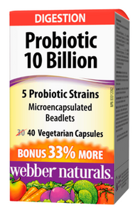 Webber Naturals Probiotic 10 Billion | 40 Vegetarian Capsules