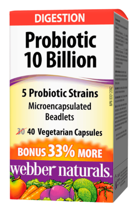 Webber Naturals Probiotique 10 milliards | 40 gélules végétariennes