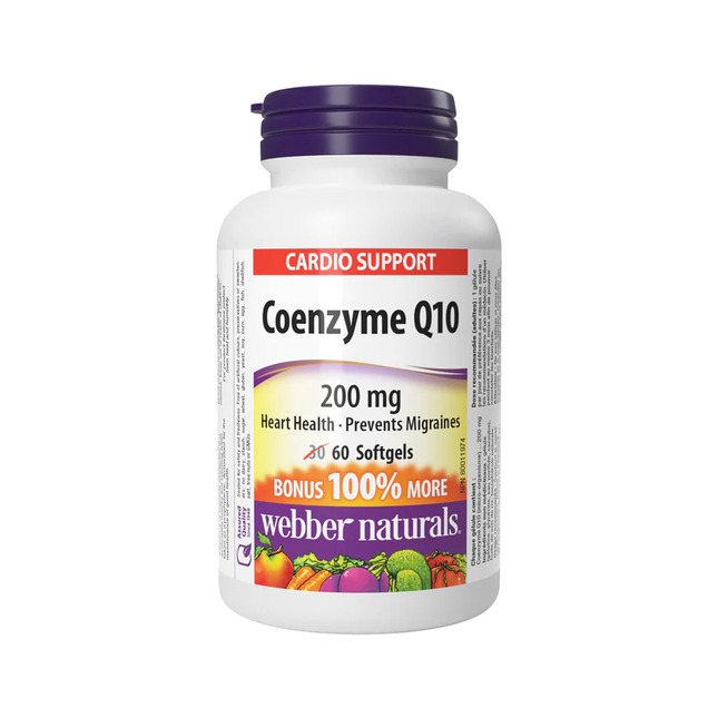 Webber - Naturals Coenzyme Q10 - 200 mg | BONUS 30+30 Softgels