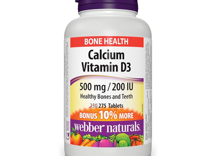 Webber Naturals - Calcium Vitamin D3 500mg | 275 Tablets
