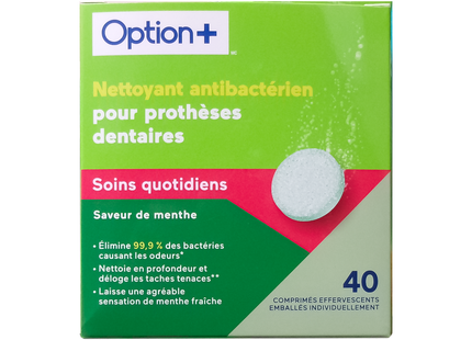 Option+ Antibacterial Denture Cleanser | 40 Tablets