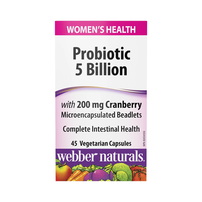 Webber Naturals - Probiotiques pour la santé des femmes 5 milliards | 45 capsules végétariennes
