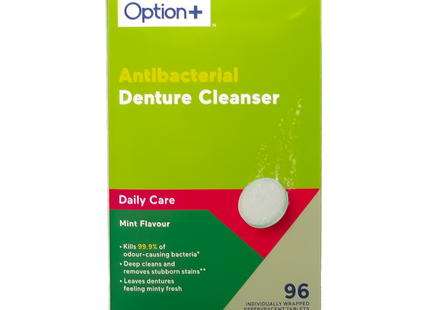 Option+ Antibacterial Denture Cleanser | 96 Tablets