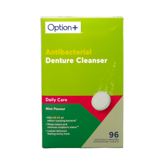 Option+ Antibacterial Denture Cleanser | 96 Tablets