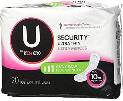 U by Kotex Security Serviettes ultra fines – Flux abondant | 20 tampons
