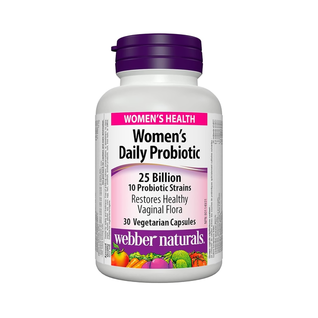 Webber Naturals - Women's Daily Probiotic - 25 Billion - 10 Probiotic Strains | 30 Vegetarian Capsules