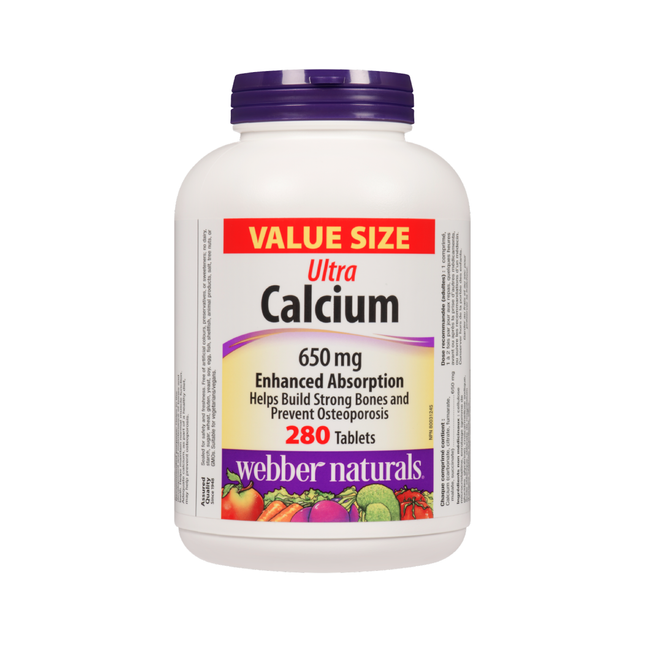 Webber Naturals - Ultra Calcium 650 mg Absorption améliorée | 280 comprimés