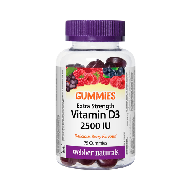 Webber Naturals - Vitamine D3 2500 UI | 75 Gommes