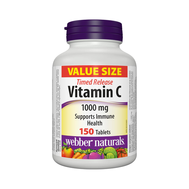 Webber Naturals - Vitamine C à libération prolongée 1000 mg | 150 comprimés