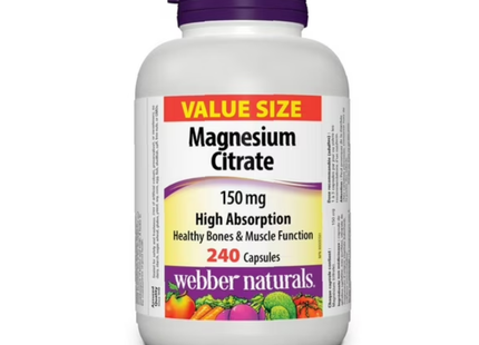 Webber Naturals - Magnesium Citrate High Absorption 150 mg | 240 Capsules