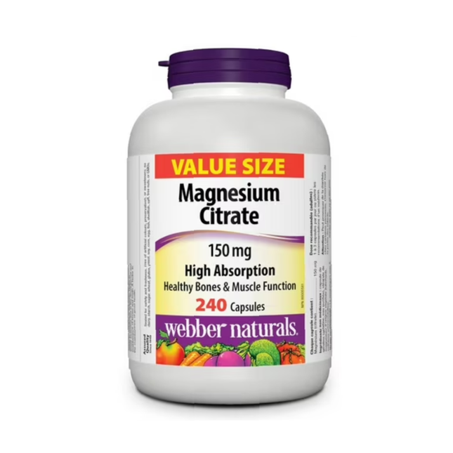 Webber Naturals - Magnesium Citrate High Absorption 150 mg | 240 Capsules