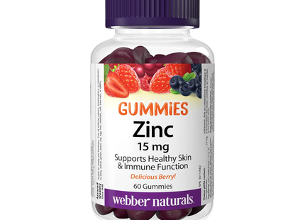 Webber Naturals - Zinc Baies 15 mg | 60 Gélifiés