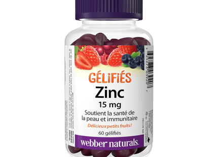 Webber Naturals - Zinc Baies 15 mg | 60 Gélifiés