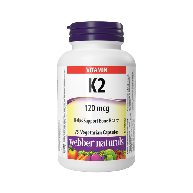 Webber Naturals – Vitamine K2 | 75 gélules végétariennes