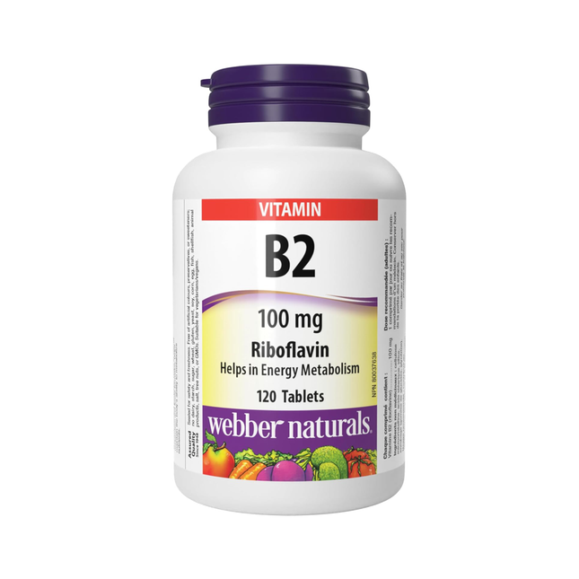 Webber Naturals - Vitamine B2 Riboflavine | 120 comprimés