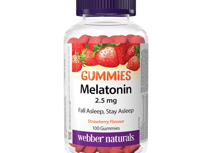 Webber Naturals - Melatonin 2.5 mg Gummies - Strawberry | 100 Gummies
