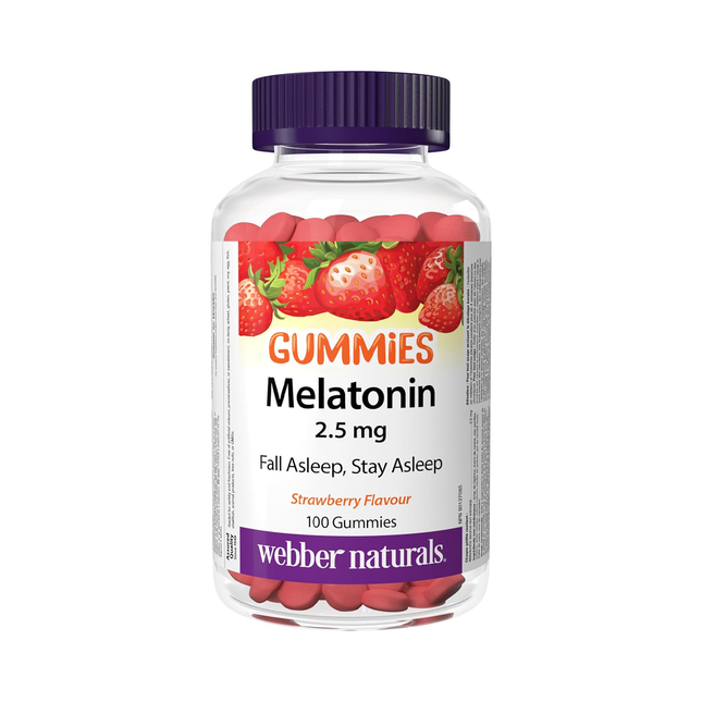 Webber Naturals - Melatonin 2.5 mg Gummies - Strawberry | 100 Gummies