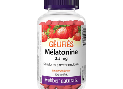 Webber Naturals - Melatonin 2.5 mg Gummies - Strawberry | 100 Gummies