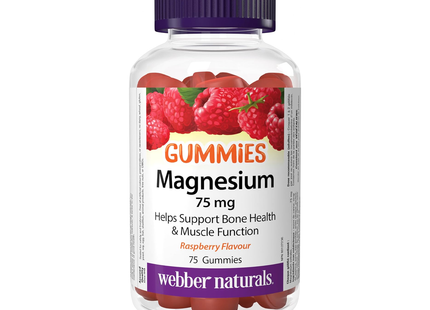 Webber Naturals - Magnesium 75 mg Gummies - Raspberry | 75 Gummies