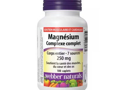Webber Naturals - Complexe de magnésium 250 mg | 100 comprimés
