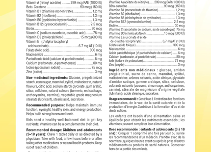 Webber Naturals - Multivitamine super puissante cerise et pêche | 180 bonbons gélifiés
