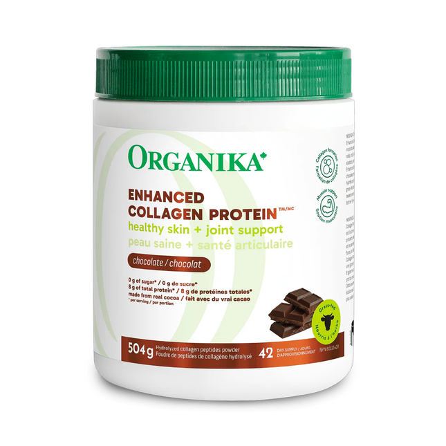 Organika - Enhanced Collagen Protein Powder, Chocolate | 504 g