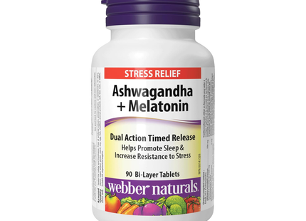 Webber Naturals - Ashwagandha + Mélatonine | 90 comprimés