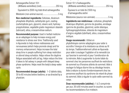 Webber Naturals - Ashwagandha + Mélatonine | 90 comprimés
