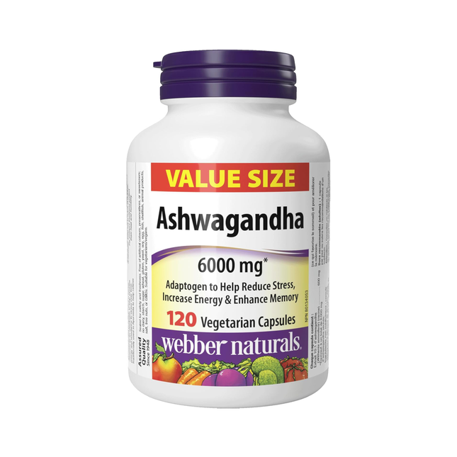 Webber Naturals - Ashwagandha 6000 mg | 120 Capsules